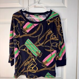 Ralph Lauren Colorful Chain Print Sweater
